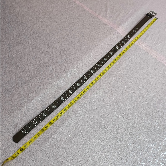 Brown studded belt with silver accents #210 - Picture 2 of 8